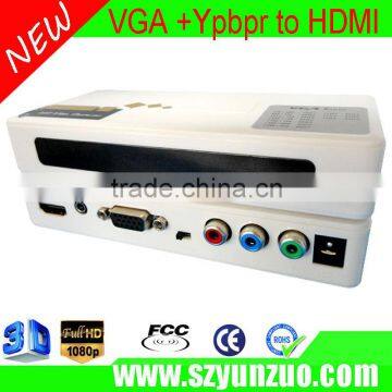 VGA +component TO HDMI converter box 3D 1080 p