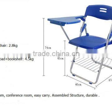 Folding plastic traning chair with writing table conference room table chair sets wholesale 