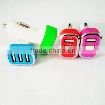 Best selling car accessories 5v 5.2A usb car charger colorful mini usb car charger for cellphone