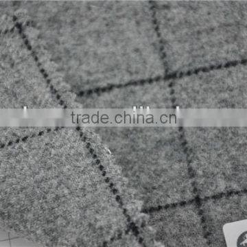 Hot sell high quality wool polyester grey check fabric for coats