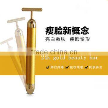 2016 hot sales T-shaped 24k gold energy beauty bar for massage lift up face