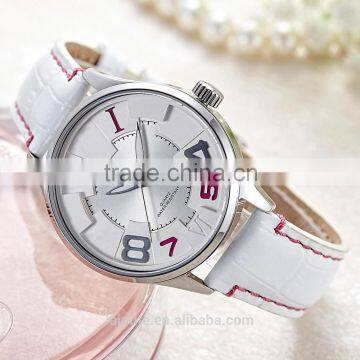 2016 Montre Suisse Korea Design Leather Band Stainless Steel Lady Purple Watch Quartz Movt Uhren 3ATM photo-5