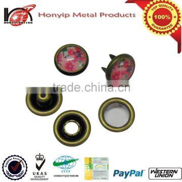 Hot Sale Top Quality Best Price Fashion Pearl Snap Button with flower printing