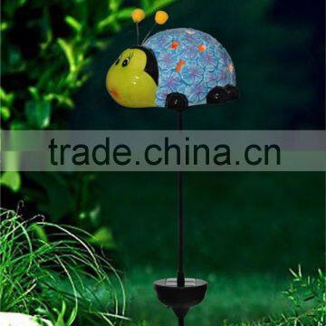 outdoor handmade ceramic bee solar powered garden lights ornament