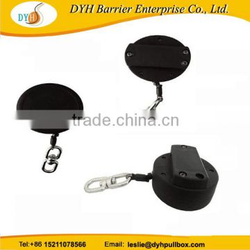 Spring loaded cable retractor, retractable safety steel tool lanyards