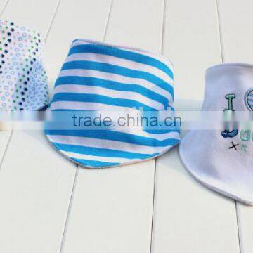 printed Wholesale double layers new cotton toddle scarf baby jersey adjustable bib bandana bib