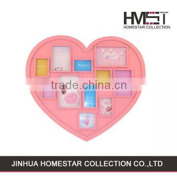 High quality fashion pink style heart shape big photo farme