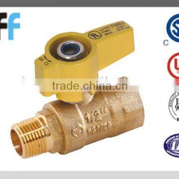 3/8"-- 1/2" female and male thread Gas Brass Ball Valve with CSA UL certificated