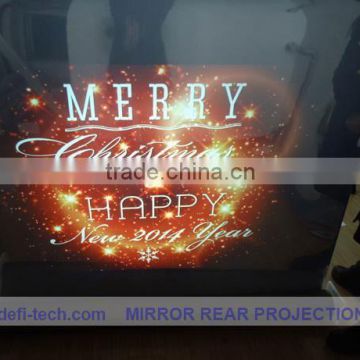 holographic transparent rear of projection of film advertising screen