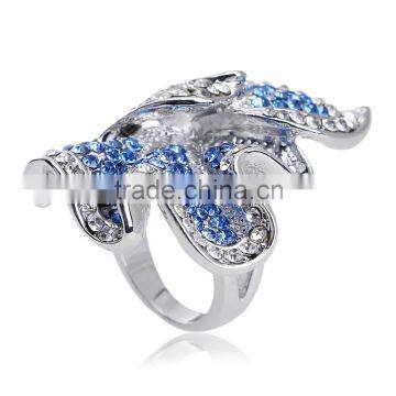 High Quality Jewelry 18K Gold Plated Party AAA Cubic Zircon Finger Ring for Women