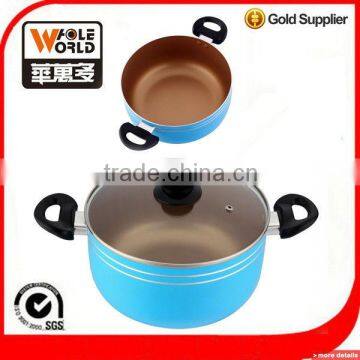 Aluminum golden non-stick casserole with glass lid