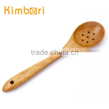 kitchen biodegradable wood slotted spoon with hole