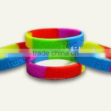 promotional printed fashion glowing in the dark silicone wristband