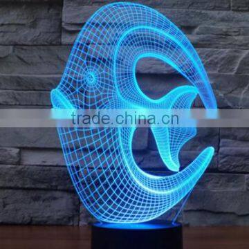 227-3d Fish Light Coral Fish Colorful 7 Colors Art Light Office Showroom Decor Lamp Art Night Light