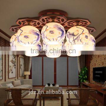 LED Morden Ceiling Light Beautiful Chandelier Jingdezhen Porcelain Light 9Head for Dining Bedroom Hotel Ceramic Lamp