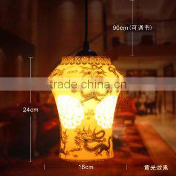Vintage LED Pendant Light Blue White Porcelain Ceramic Loft Coffee Bar Restaurant Kitchen Lights photo-3