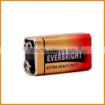 Everbright ISO9001 metal jacket zinc carbon 6f22 9v battery