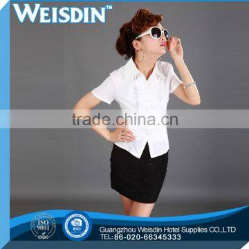 Business Shirts Guangzhou Wholesale Polyester/cotton Ladies Chambray Shirt photo-2