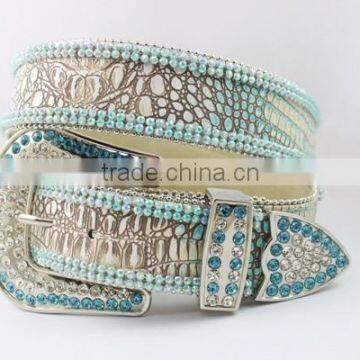 European and American western rhinestone pearl belt