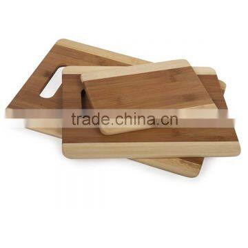 2 tone rectangle bamboo Cutting board sets hot sale