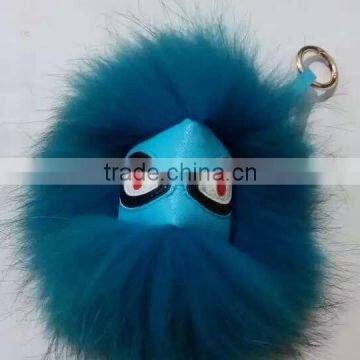 Hot Fashion Raccoon Fur Accessories Monster Fur Keychain Leather Keychain Fur Pompoms photo-3