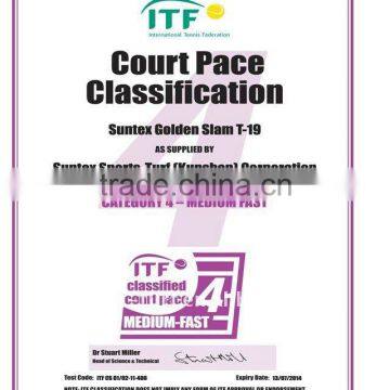 ITF approved tennis artificial grass for tennis court