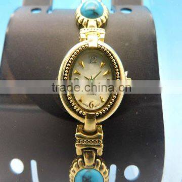 Unique design beaded bracelet watch for women
