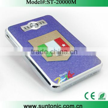 2014 Initiate fashional leather painted power bank 20000mah