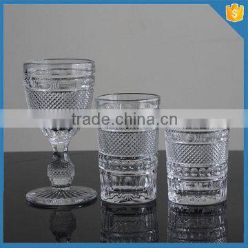 LXHY-B032 embossed whisky glass crystal DOF tumbler glasses