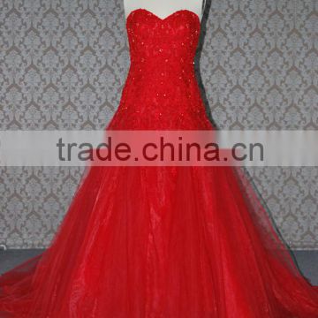 (MY0089) MARRY YOU China Factory Custom Made Lace Country Western Red Wedding Dress Pictures 2016