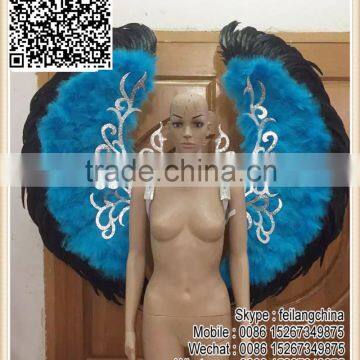 Hot Selling Cheap Women Samba Turquoies Blue Large Feather Angle Wings