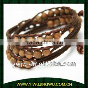 Wide Brown Stone Leather For Making Bracelets(JW-G2580)