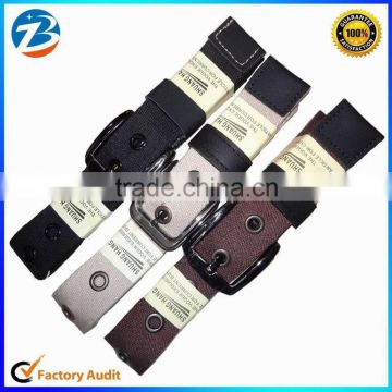 Causual Plain Color Men's Cotton Fabric Belt with Alloy Buckle