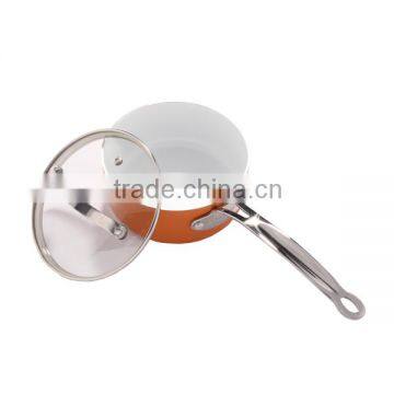 XJ-12604 Heavy Gauge Aluminum ,easy Clean Metallic Exterior Coating , 1.5qt Covered Saucepan photo-2