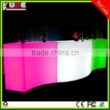 wave shape bar table glowing led lighting bar counter