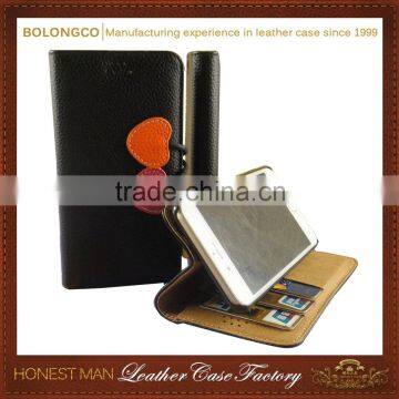 2015 Hot Sell Hot Quality Specialized Humanized Design Customized Logo Printed for iphone 6 plus genuine leather phone case