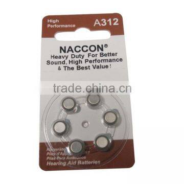 A312 1.4v 180mAh zinc air cell battery kn54