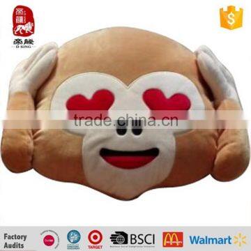 manufacturer Custom Stuffed Soft Monkey Emoticon Plush Emoji Pillow