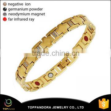 Fashion Health Energy Jewelry Tungsten Steel Energy Balance Magnetic Silver/Gold Plated Germanium Tungsten Bracelet