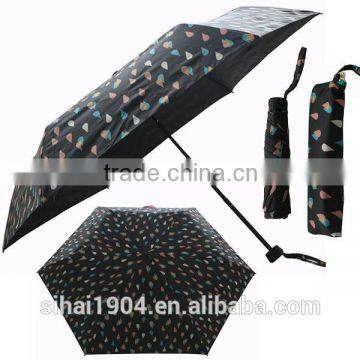 advertising full printing 3 fold umbrella stand with plastic bag