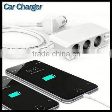 Hot Sale Way Car Cigarette Lighter Spotlight Aux Cable Plug