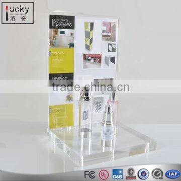 L Shape Clear Acrylic Cosmetic Display Bottle Stand