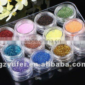 12 Polyester Glitter Powder Dust For Nail Art