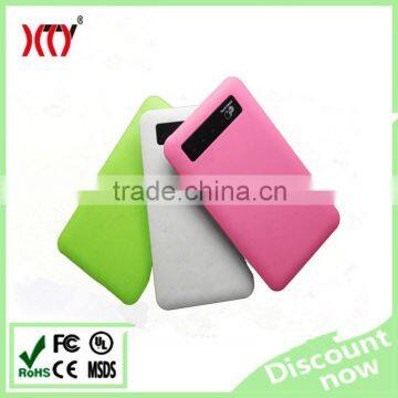 2016 new design super slim 5000mah touch screen metal power bank lipo battery