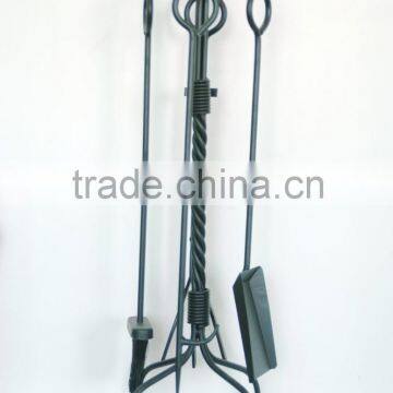 Latest Design Wrought Iron Fireplace tools, Black fireset