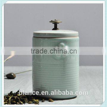 Tobacco Ceramic Jar in Cigarette Container Design With Lid photo-2
