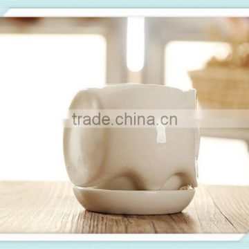 ceramic elephant bonsai pot indoor decorate elephant flower pot