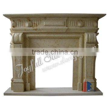 Yellow Marble Fireplace Surrounds, Indoor Marble Fireplace, Fireplace Frame