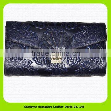 15625 Promotion cheap designer business cow leather rfid men wallet with embossing