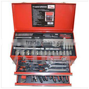 117 pcs tool set with metal case forging hand tools/multipurpose hand tool